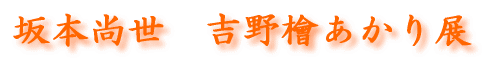 坂本尚世 吉野檜あかり展